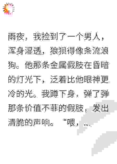 破产捡垃圾？残疾大佬的假肢是我的专属充电宝