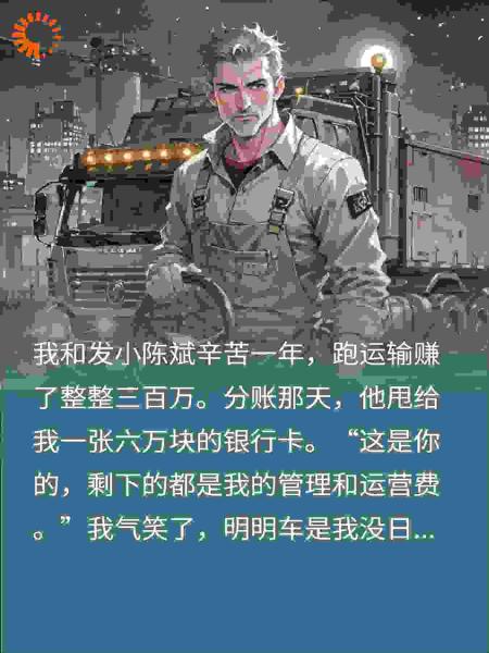 合伙赚300万仅分6万？连夜开走挂车抢单，他怒砸方向盘
