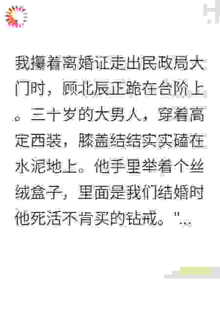 离婚后前夫跪着求复婚