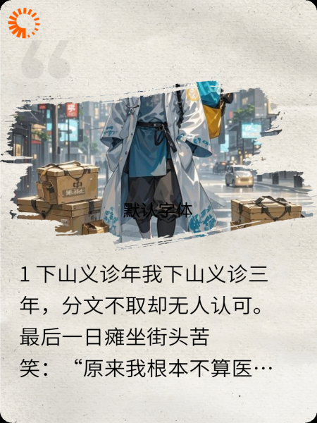 悬壶三年，患者全是师父的托儿