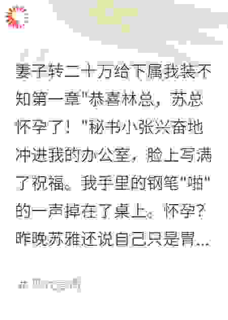 妻子转二十万给下属我装不知