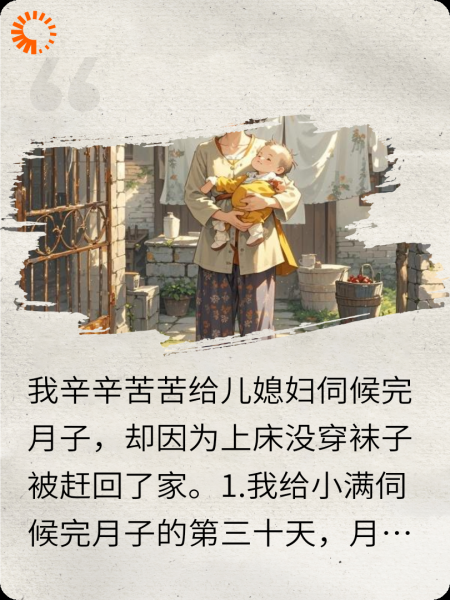 给儿媳伺候完月子被赶回了家