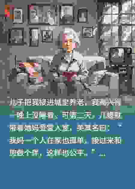 儿子接我养老，次日儿媳把亲家母也接过来：这样更公平