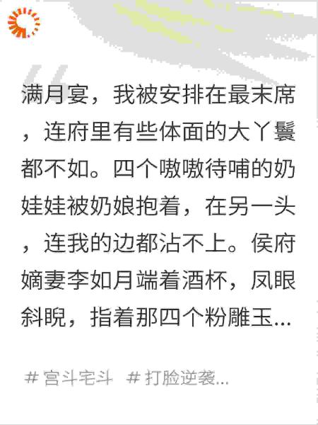 一胎四宝满月日，全京城才知我不是通房