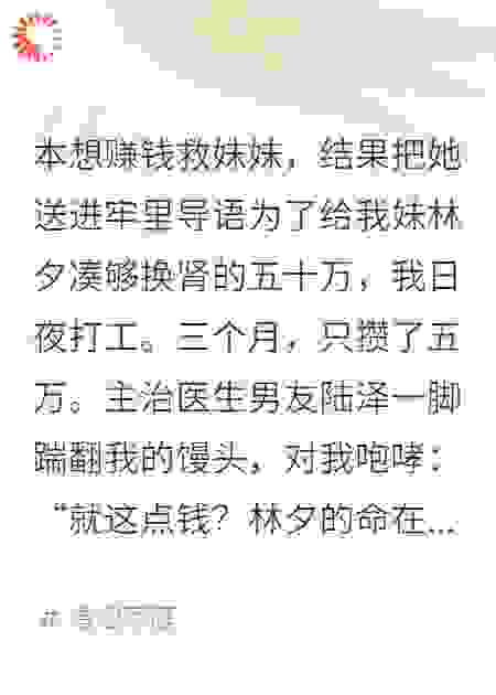 本想赚钱救妹妹，结果把她送进牢里