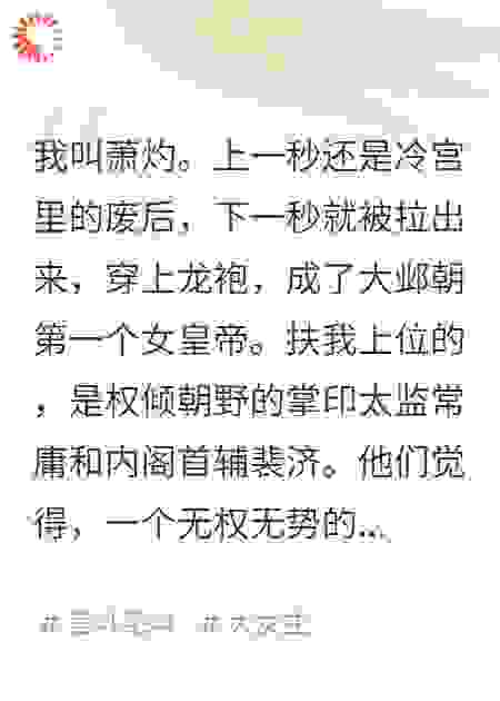 金銮殿上龙椅冰冷，他们以为我是个听话的傀儡